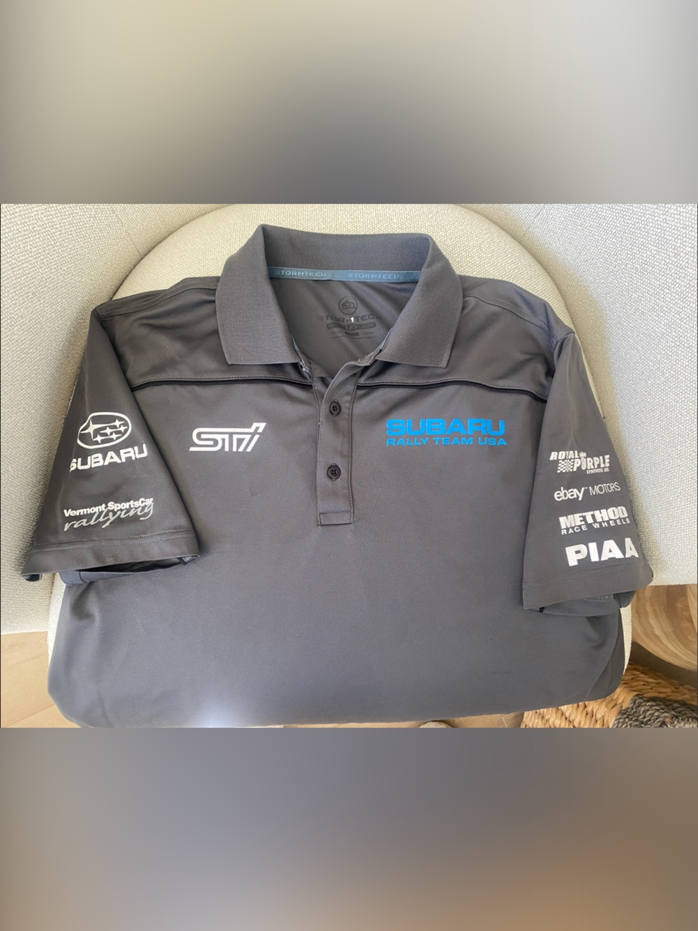 Subaru Rally Team USA Dark Grey STI Polo Shirt